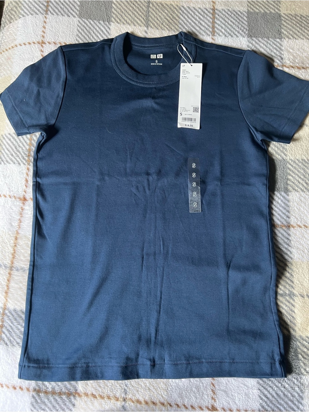 Uniqlo Women Crew Neck Short Sleeve T-Shirt Navy Blue - Small